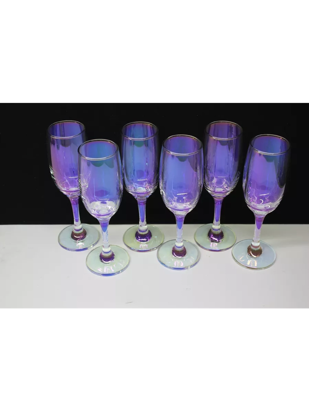 Бокалы для шампанского 6 штук Радужная коллекция