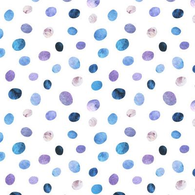 Акварельные пятна в голубых тонах горох Watercolor blue dots
