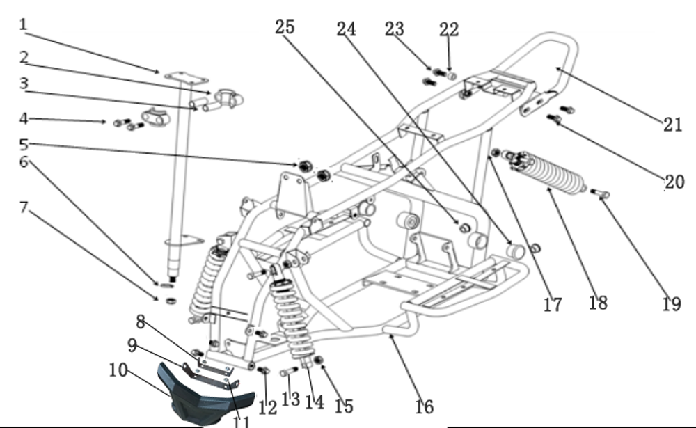 Запчасти B к квадроциклу Motax Gekkon 110