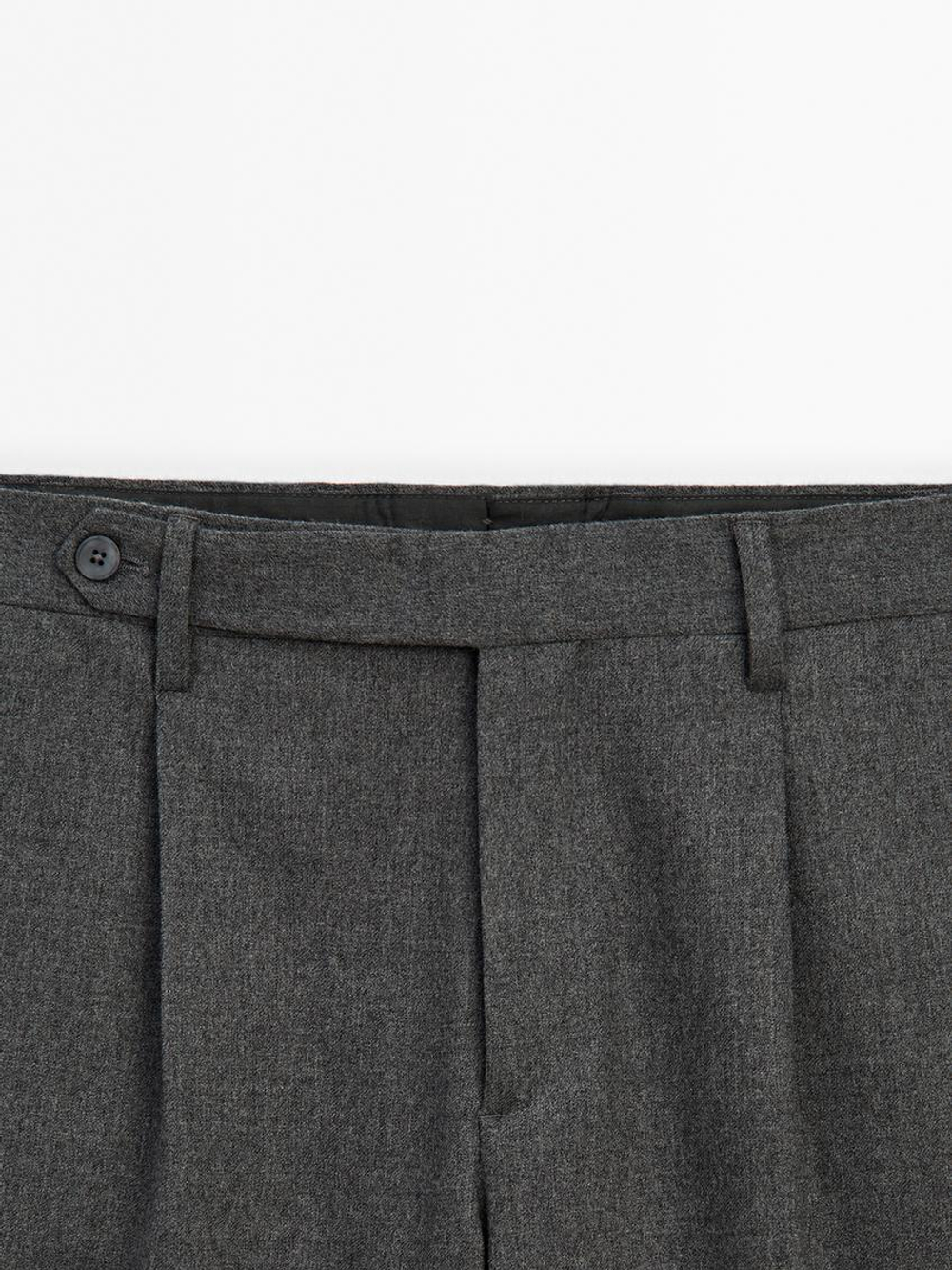 Massimo Dutti Костюмные брюки из смесовой шерсти, серый