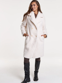 Шуба чебурашка тедди, белая, Северина