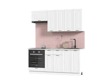 Кухня Мария 1,8 м белый/белый (столешница мрамор лацио белый)