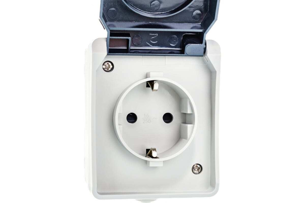 Розетка 2-местная для открытой установки РСб22-3-ФСр с заземлением ФОРС IP54 IEK