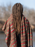 Шарф теплый с индейским орнаментом