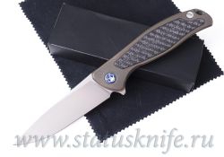 Нож Широгоров Флиппер 95 M390 CF накладка Карбонфотография - 1