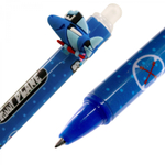 Ручка гелевая пиши-стирай Alingar, автомат, "Funny plane", 0,5 мм, синяя, круглый, цветной, пластиковый корпус, карт. уп.