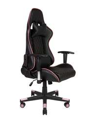 Кресло офисное  Lotus GTO  черная экокожа фиолетовая окантовка пластиковая крестовина