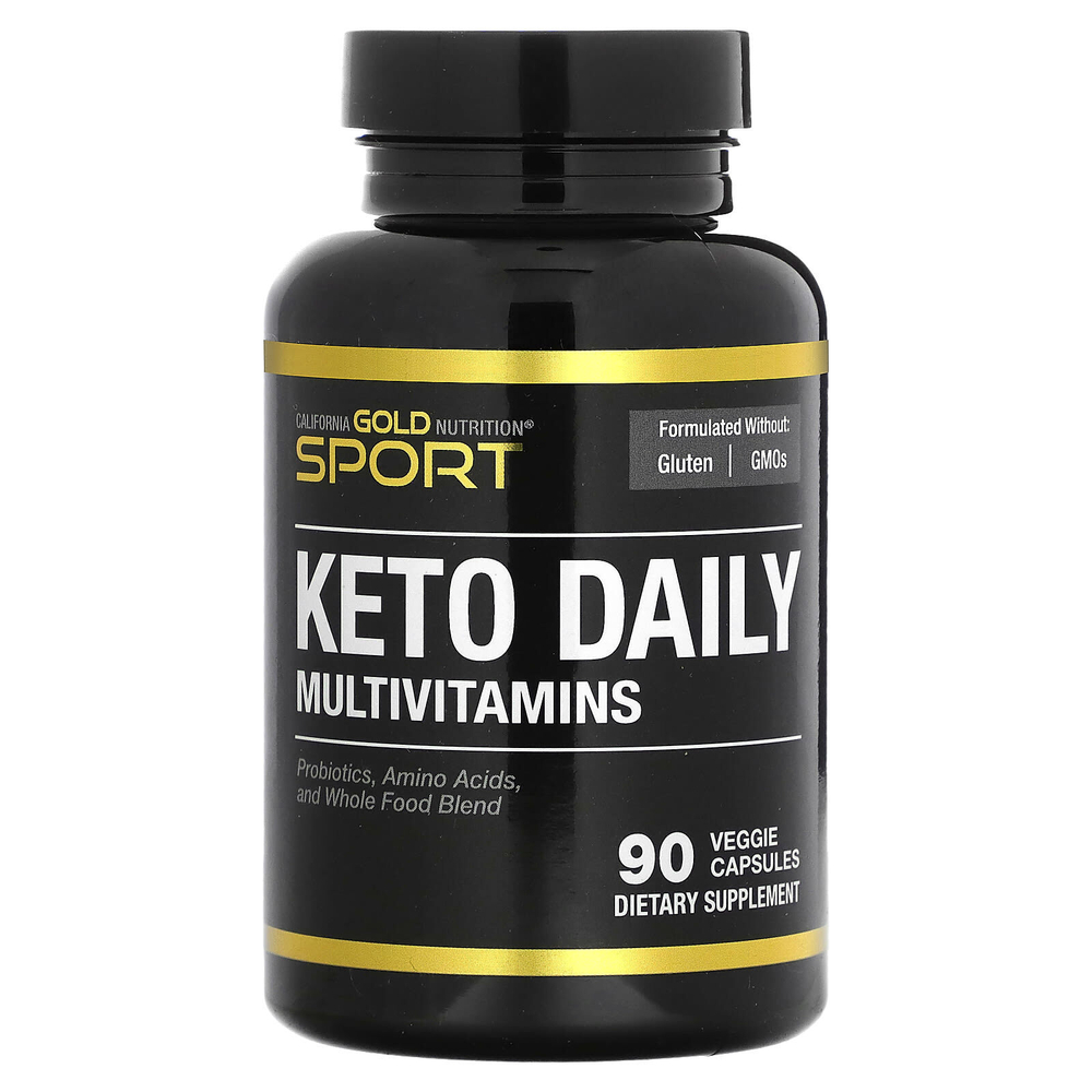 California Gold Nutrition, ежедневные мультивитамины для кетодиеты с зелёным чаем, биотином, фолатом и витамином A, 90 растительных капсул