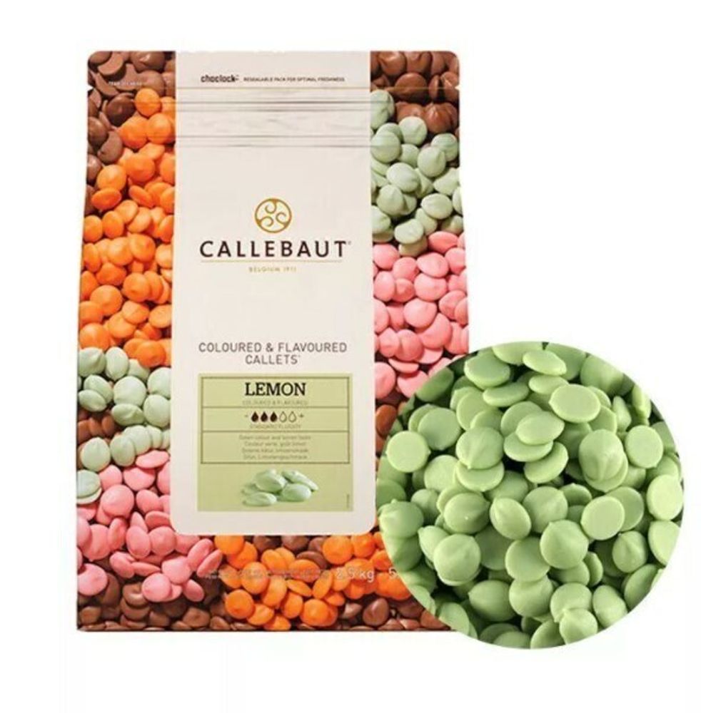 Шоколад Barry Callebaut зеленый со вкусом лимона. 50 гр