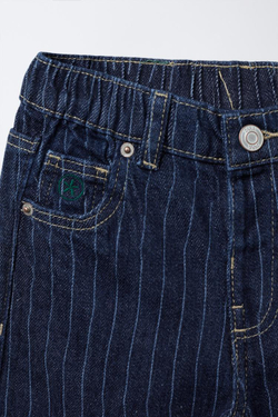 ZARA ДЖИНСЫ BAGGY В ПОЛОСКУ, СИНИЙ