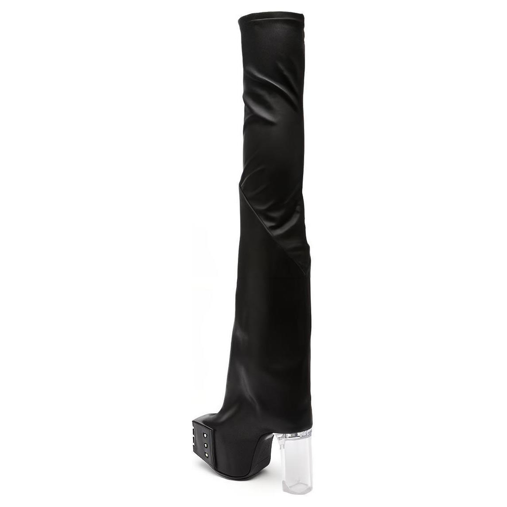RICK OWENS 120mm Thigh-length Leather Boots