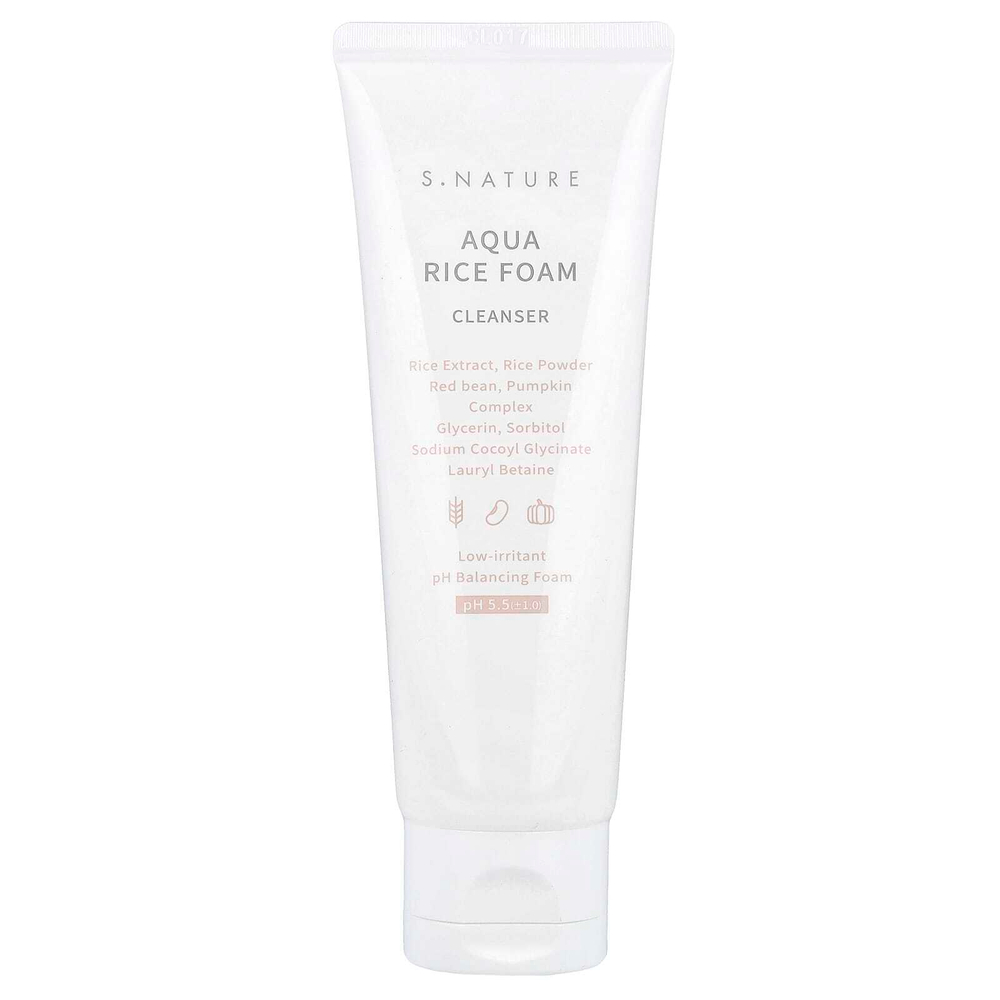 S.NATURE, Очищающая пенка с рисом и водой, 80 мл (2,7 жидк. Унции)