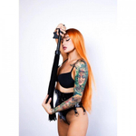 Флоггер Scandal из натуральной кожи с замшевым хвостом (черный)