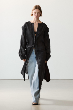 Massimo Dutti Платье миди с кружевными рукавами, черный