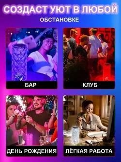 Ночник кристалл светодиодный / Светильник настольный