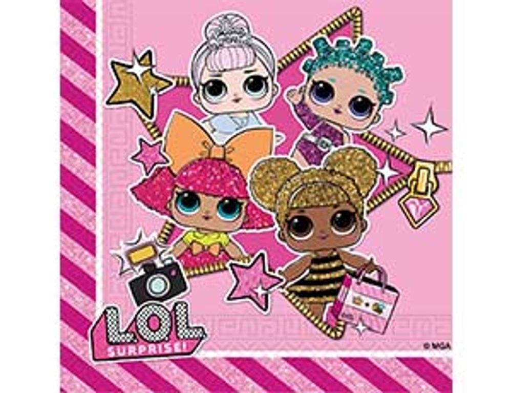 Салфетки 33*33 см "Куклы ЛОЛ", 20шт.