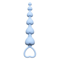 Голубая анальная цепочка 18см Lola Games First Time Heart's Beads Blue 4101-02Lola