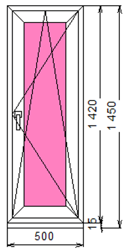 Пластиковое окно 1420 х 500 ТермА Эко