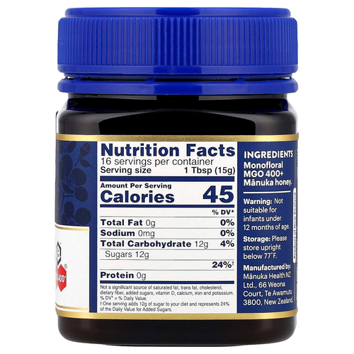 Manuka Health, необработанный мед манука, UMF 13+, MGO 400+, 250 г (8,8 унции)