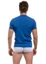 Мужская хлопковая футболка с V-образным вырезом горловины (Размер: M) (Цвет: красный)