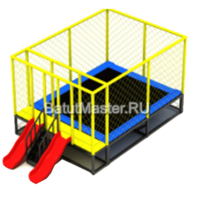 Батутная арена "Радость" с двумя горками 4x3x2,3 м