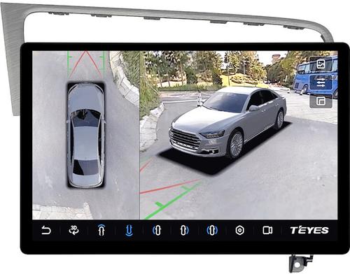 Магнитола для Volkswagen Golf 7 2012-2020 (рамка серебро) - Teyes CC3-2K-360 монитор 13" 2K QLED на Android 10, Быстрая, CarPlay, 4G SIM-слот, 4 камеры в комплекте