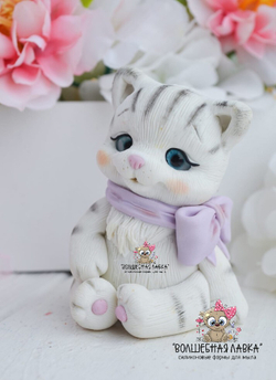 Силиконовая форма Котенок с бантом