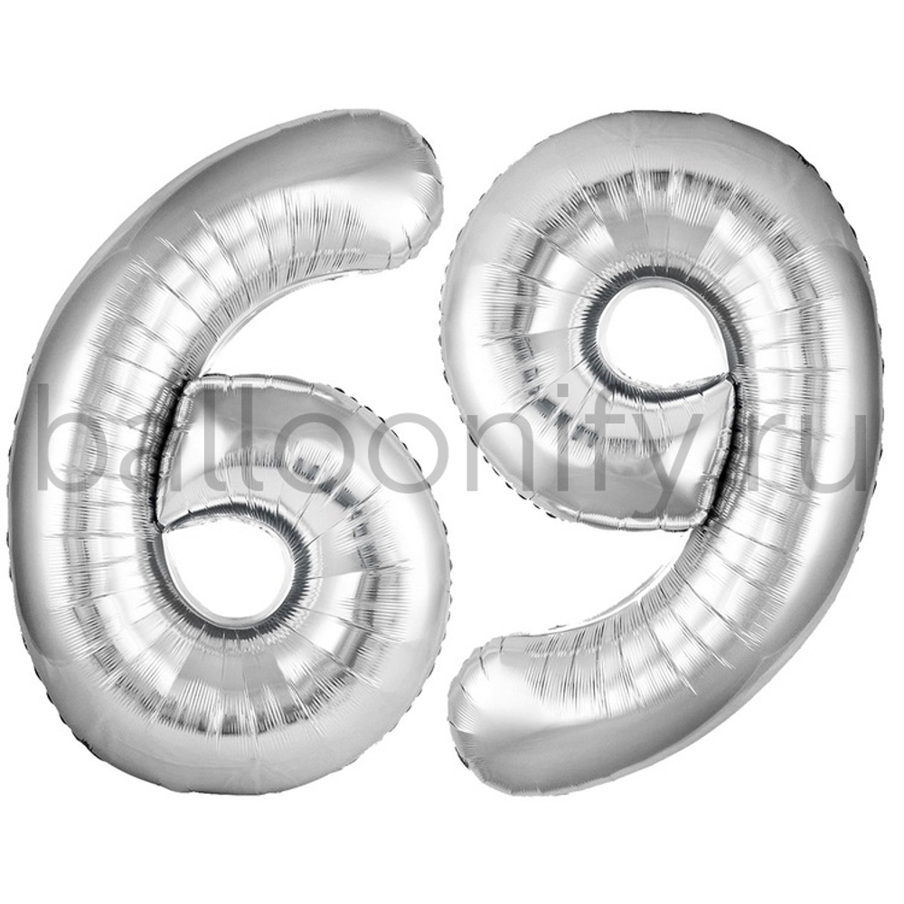 Шар ЦИФРА 6/9 SLIM Silver 40" 102 см