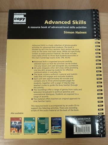 Advanced Skills Book and Audio CD Pack: A Resource Book of Advanced-Level Skills Activities (Cambridge Copy Collection) Spiral-bound – Audiobook