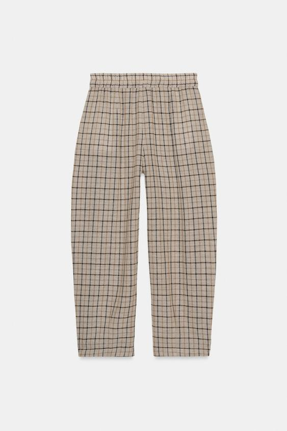 ZARA БРЮКИ В КЛЕТКУ — ZW COLLECTION, БЕЖЕВЫЙ