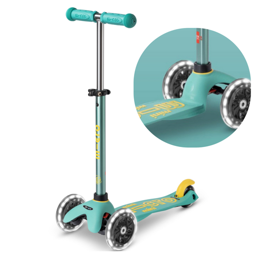 Самокат Mini Micro Deluxe ECO LED Мятный