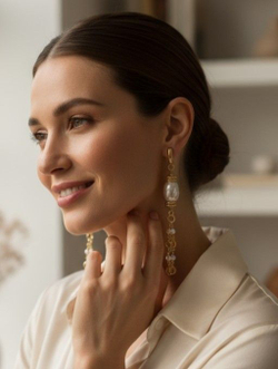 Серьги длинные с английским замком