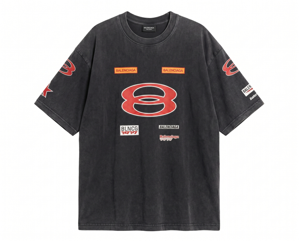Футболка Balenciaga Sponsor Logos (Black Faded)