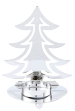 Подсвечник декоративный Елочка 10,5х7х13см, цвет: серебро, металл, SYTYB-1823040