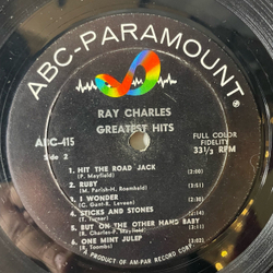 Винтажная виниловая пластинка LP Ray Charles Greatest Hits (USA 1962) Hit The Road Jack
