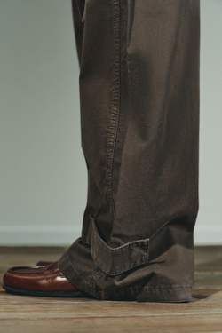 ZARA БРЮКИ КАРГО С КАРМАНАМИ, ШОКОЛАДНЫЙ