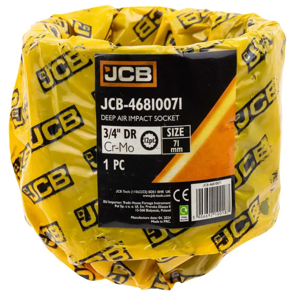 Головка ударная глубокая 71мм (12гр.), 3/4'' JCB JCB-46810071