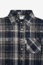 Рубашка  RUFF Global ripped plaid темно-синяя