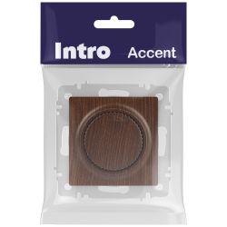 Светорегулятор Intro Accent 6-401-10 поворотный, 600Вт 230В, IP20, СУ, венге | Intro