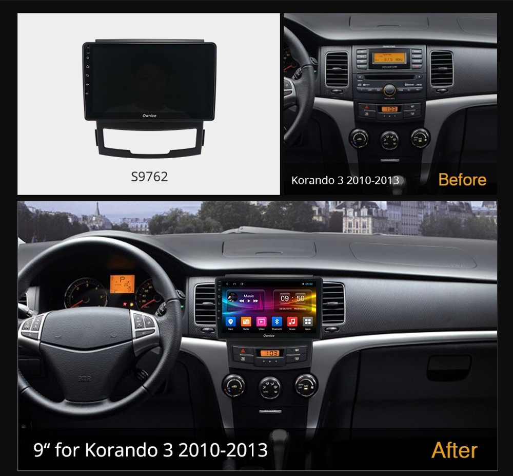 Магнитола для SsangYong Actyon II 2011-2013 - Carmedia OL-9762 QLed, Android 12, TS10, CarPlay, 4G SIM-слот