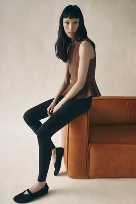 ZARA ТОП ИЗ РЕЛЬЕФНОЙ ТКАНИ С БАСКОЙ, КОРИЧНЕВЫЙ