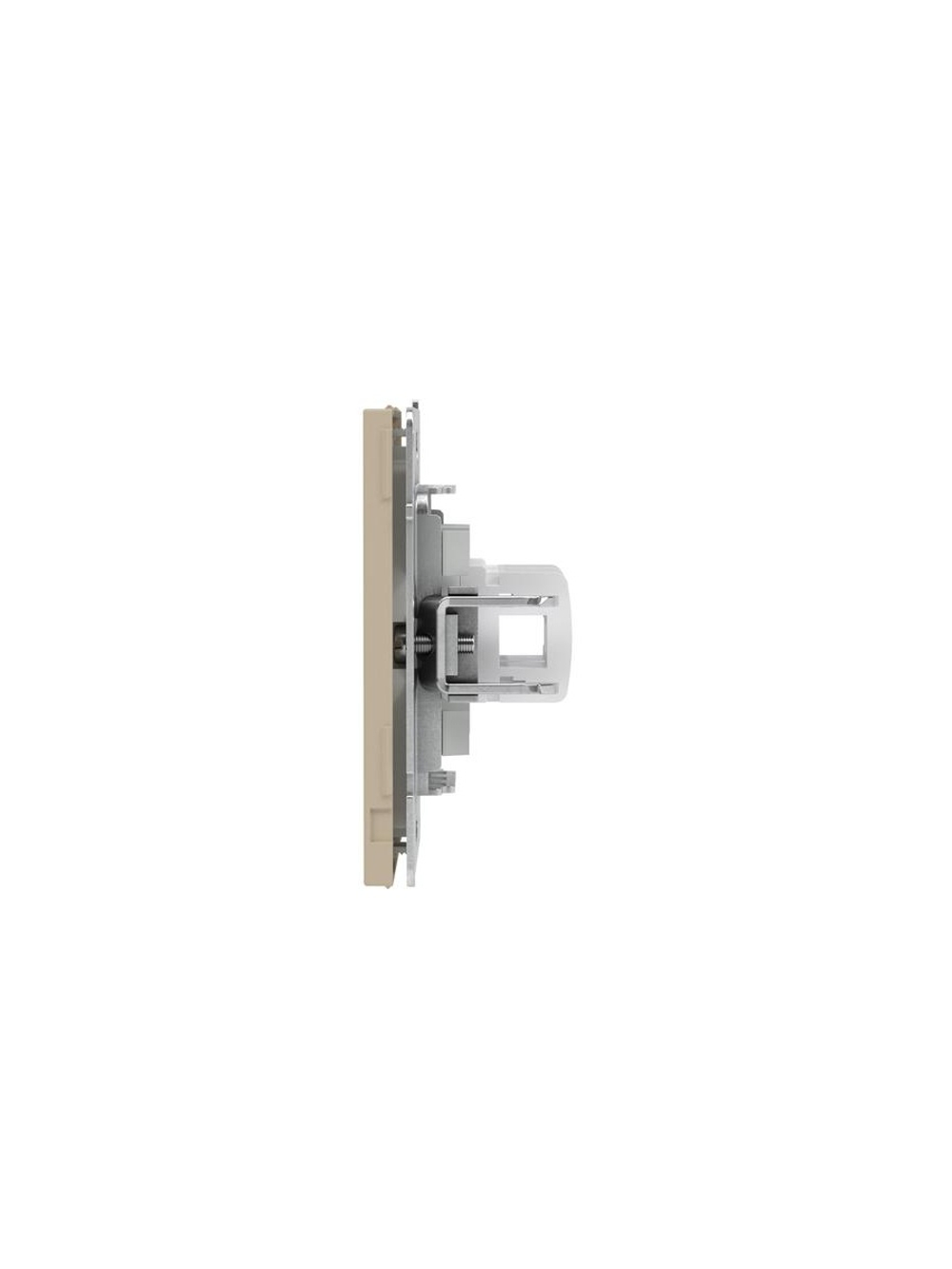 Розетка компьютерная 2-м KANT RJ45 кат.5E без шторки ванильн. марципан DKC 7015664