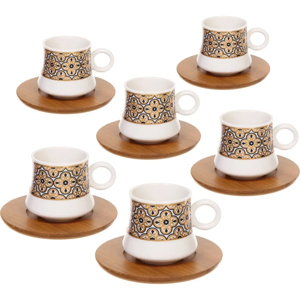 Кофейный набор 12 предметов «Восточная сказка» ( 6кружек 90мл+6 блюдец), узоры