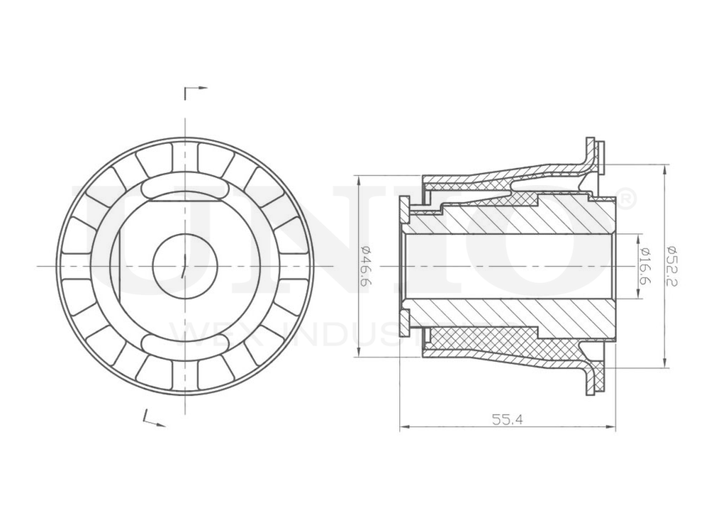 Сайлентблок задний заднего подрамника UNIO RMP-20060