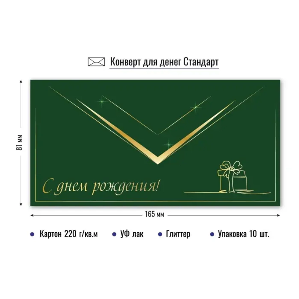 Конверт для денег Стандарт. С днем рождения