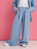 Брюки Лен, голубые