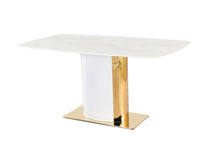 Стол обеденный Ist Casa Барнео, 160х90х76 см, светло-серый, золото