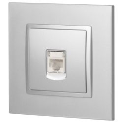 Розетка ЭРА Elegance 14-3107-03 информационная RJ45 IP20 алюминий | Elegance Алюминий