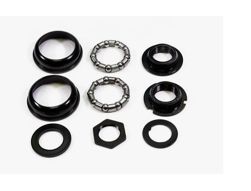 Каретка SF-BB16 для односоставных шатунов, 9 деталей, подшипник 5/16"х9-2шт, чашка 51.5мм-2шт; конус левый 7/8"х24T-LH, правый 15/16"х24T, шайба-2шт, гайка, черная (100)