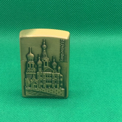 подарочная зажигалка газовая храм Василия Блаженного, серебристый